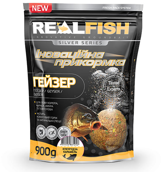 Прикормка Real Fish Гейзер Кукурудза карамель 900г