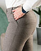 Жіночі укорочені брюки Анель беж, ділові брюки з костюмної тканини Тіар, фото 8
