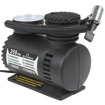 Автомобільний компресор із живленням від прикурювача Air Compressor 250PSI Насос з манометром