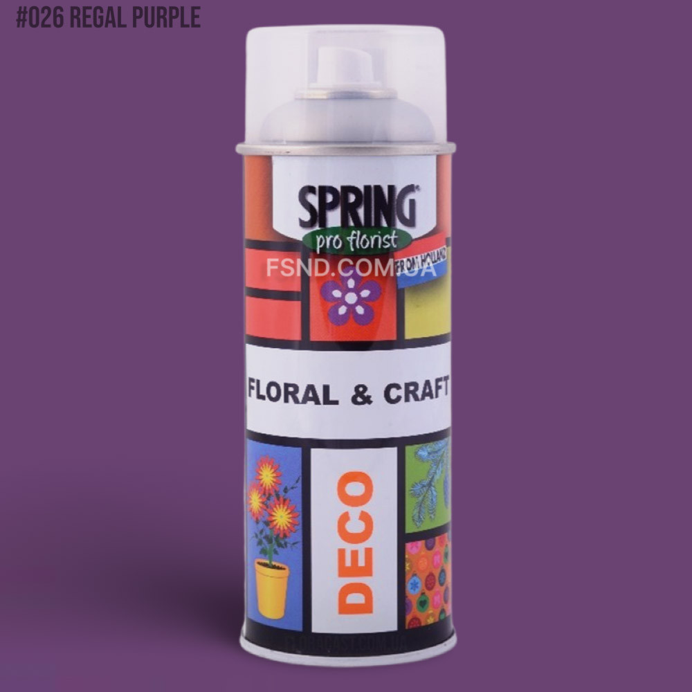 Фарба для живих квітів SPRING 400 мл | королівський пурпур (#026), фото 1