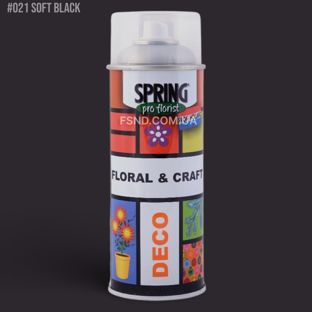 Краска для живых цветов SPRING 400 мл | мягкий черный (#021) - фото 1 - id-p1673946222