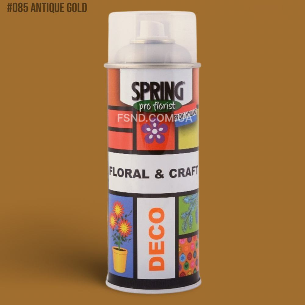 Фарба для живих квітів SPRING 400 мл | античне золото (#085), фото 1