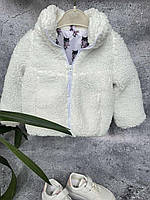 Куртка - кофта тедді біла весняна для дівчинки