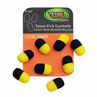 Насадка Technocarp Texno EVA Dumbells 13*10mm Black/Yellow 8шт