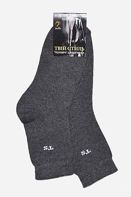 Шкарпетки чоловічі демісезонні темно-сірого кольору р.41-45 175544T Безкоштовна доставка