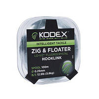 Поводочный материал KODEX Zig & Floater Hooklink, 100м, spool (1592)