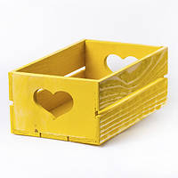 Ящик деревянный с сердечком Мастерская мистера Томаса 15х25х9.5см желтый