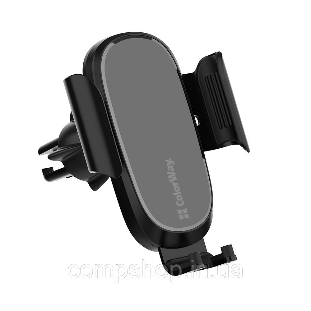 Автотримач з бездротовою зарядкою для смартфону Colorway Air Vent Car Wireless 15W Black (CW-CHAW038Q-BK) (код