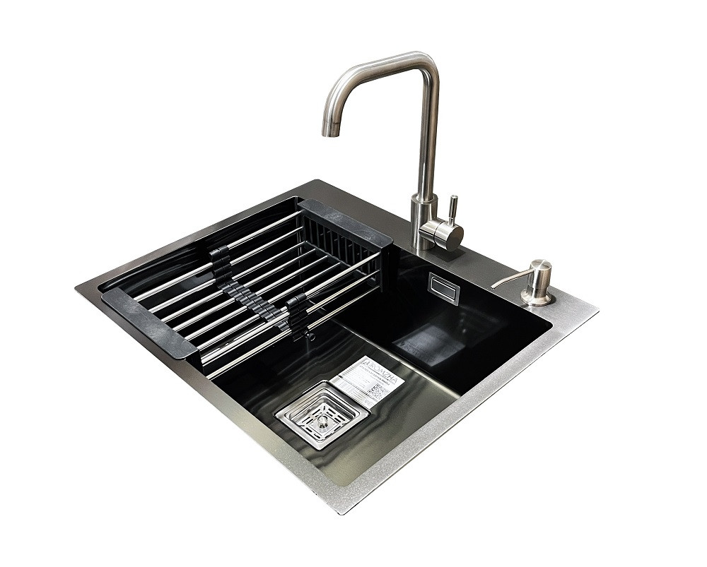 Комплект мийка + змішувач Romzha Arta Nova U-550 Max BL (B)