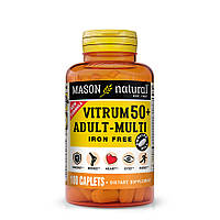 Мультивітаміни 50+ без заліза, Vitrum 50+ Adult-Multi Iron Free, Mason Natural, 100 каплет