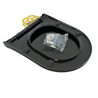 Кришка для унітазу з мікроліфтом Slim Elegance Black, дюропласт, чорний Sanpreis, фото 2