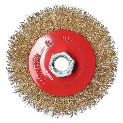 Щітка конічна Vitals гофрована латунова 100 мм М14, 0,3 мм, фото 1