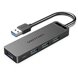 USB-хаб Vention 4-Port USB 3.0 Hub With Power Supply 0.15M Black (CHLBB)