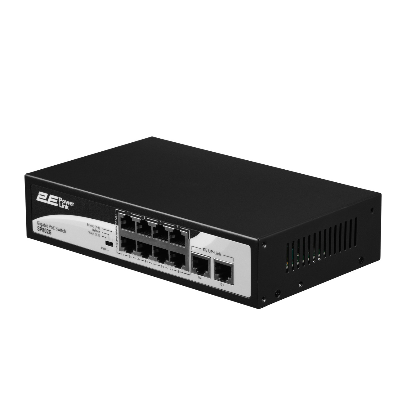 2E Комутатор PowerLink SP802G 10xGE (8xGE PoE, 2xGE Uplink, 120W), некерований, фото 1
