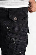 Стильні чоловічі джинси котонові з кишенями "карго", чорного кольору, Туреччина, 28-36, фото 4