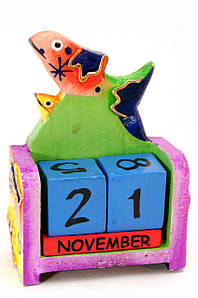 Календар настільний з кубиками "Риба" дерево 10х7х4см (29676D)