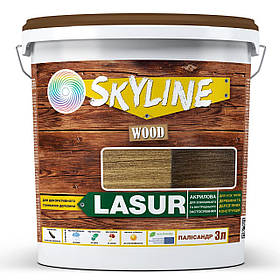 Лазур декоративно-захисна для оброблення дерева LASUR Wood 3 л SkyLine Палісандр (2000002784128)