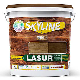 Лазур декоративно-захисна для оброблення дерева LASUR Wood 3 л SkyLine Кипарис (2000002784142)