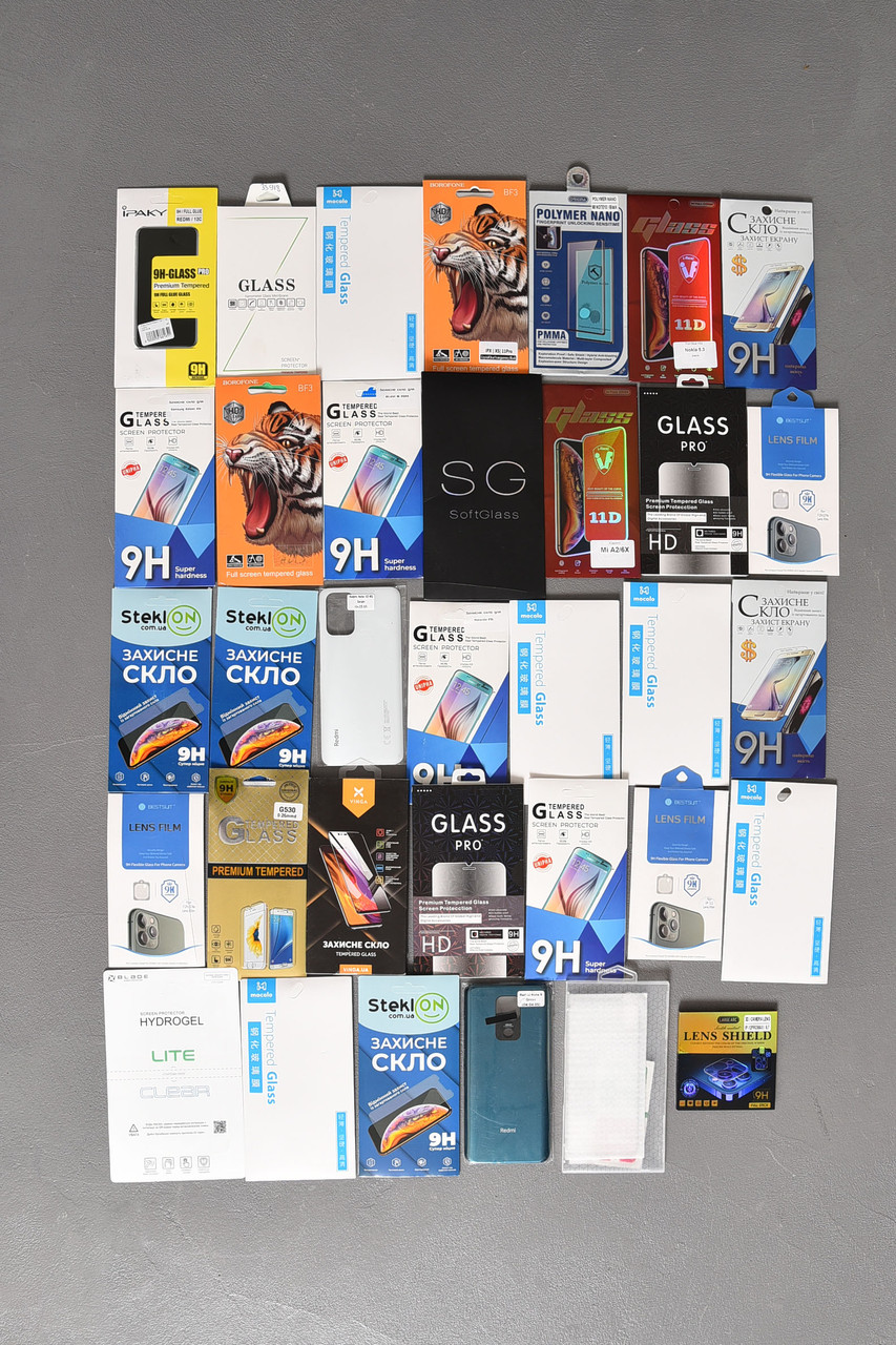 Лот №29 захисне скло,захисна плівка для смартфонів 100 шт 175691T Безкоштовна доставка, фото 1