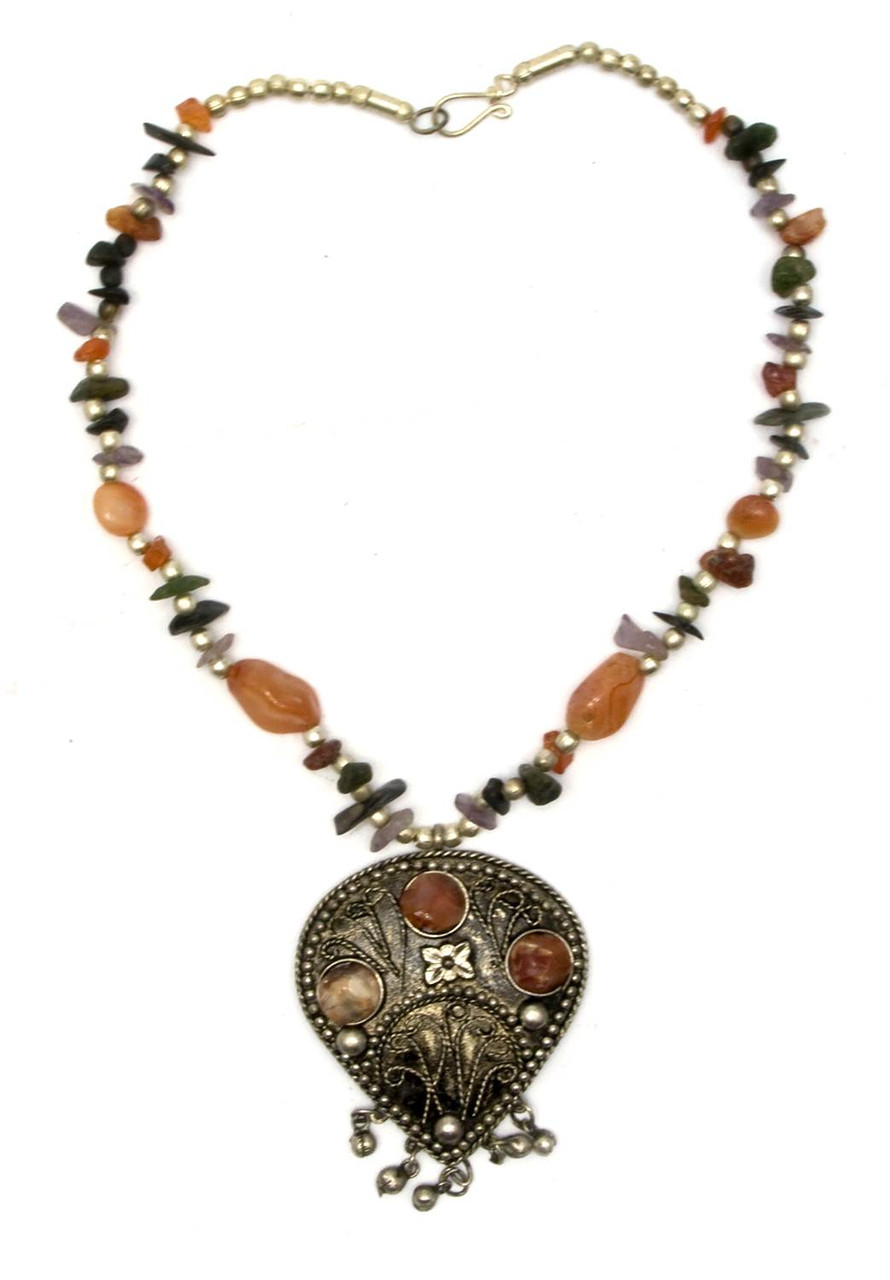 Ожерелье с каменьями агата и кулоном "Капля" (29279) - фото 1 - id-p391978371