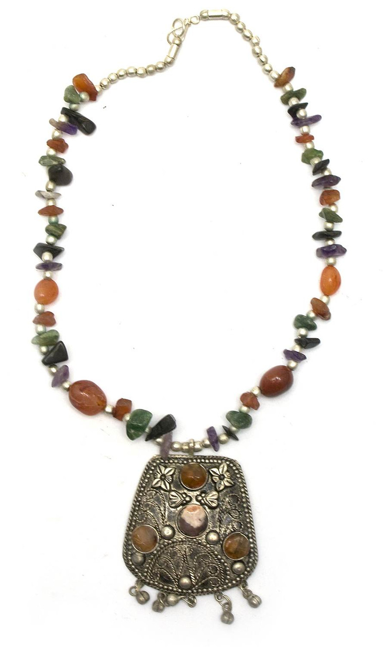 Ожерелье с каменьями агата и кулоном "Трапеция" (29279B) - фото 1 - id-p391978374