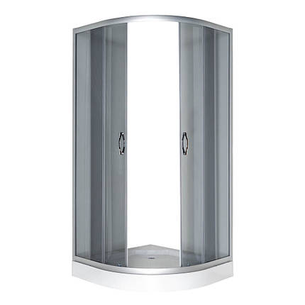 Душова кабіна VIVIA JK 091 Grey 90х90х195 см на низькому піддоні скло тоноване розсувні двері, фото 3