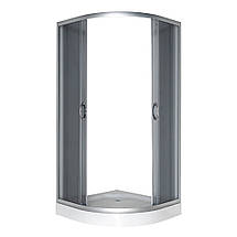 Душова кабіна VIVIA JK 091 Grey 90х90х195 см на низькому піддоні скло тоноване розсувні двері, фото 4