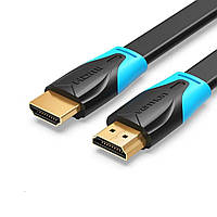 Кабель Vention Flat HDMI v2.0 Cable Плоский 1M Black (VAA-B02-L100)