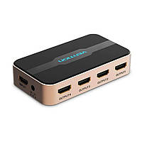 Сплітер Vention 1 In 2 Out HDMI Splitter 4K 30Hz Gold Aluminum Alloy Type EU Standard (ACBG0-EU)