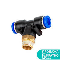 Штуцер цанговый (Т-образный) Ø12мм МТ 1/4" SIGMA (7027451) Baumarpro - Твой Выбор