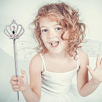 Волшебный костюм феи Крылья с палочкой для детей от 3 лет, полиэстер/железо/пластмасса