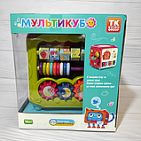 Розвиваюча іграшка для малюків Мультикуб, пісні звуки сортер піаніно, фото 3