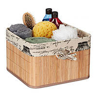 Декоративная бамбуковая корзина для хранения с тканевым чехлом
