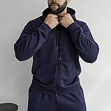 Сірий чоловічий спортивний костюм M-XL з бавовни, брендовий NORDIC Туреччина / чорний сірий синій, фото 8
