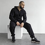 Сірий чоловічий спортивний костюм M-XL з бавовни, брендовий NORDIC Туреччина / чорний сірий синій, фото 4