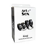 Набір BDSM Art of Sex - Emoji, наручники та поножі, екошкіра, чорний колір, металева фурнітура, фото 7