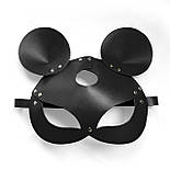 Шкіряна маска зайчика Art of Sex — Mouse Mask, колір Чорний, фото 3