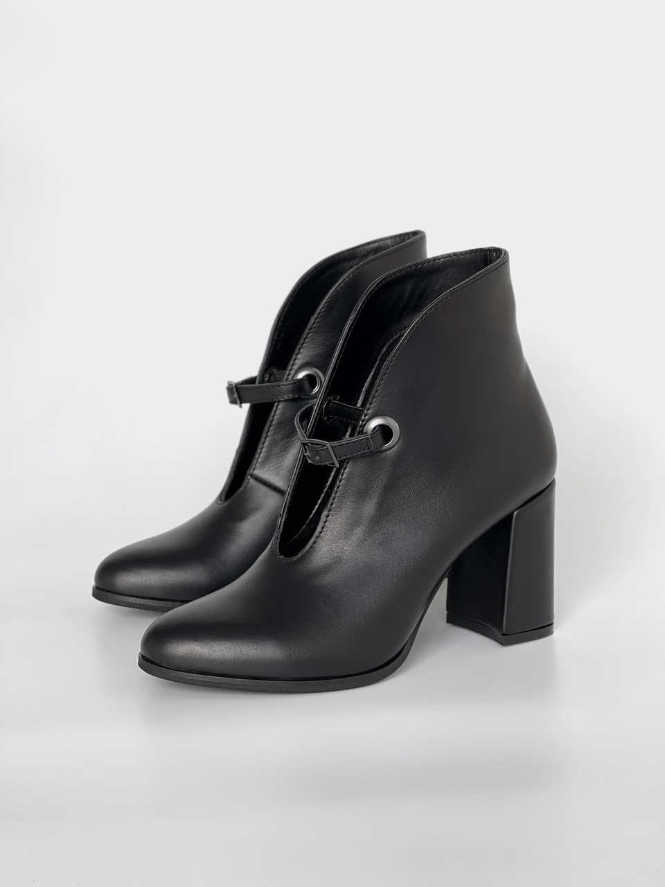 Шкіряні черевики на підборах, фото 1