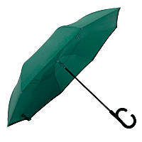 Зонт наоборот Up-Brella Зелёный. Механический складной зонтик наоборот устойчивый к ветру