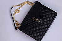 Женская сумочка, клатч отличное качество Yves Saint Laurent Envelope black 28x21x8 Отличное качество