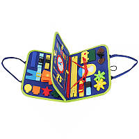 Детская развивающая сумочка 5462 бизиборд монтессори-игрушка для малышей развивающая моторику и сенсорику Blue
