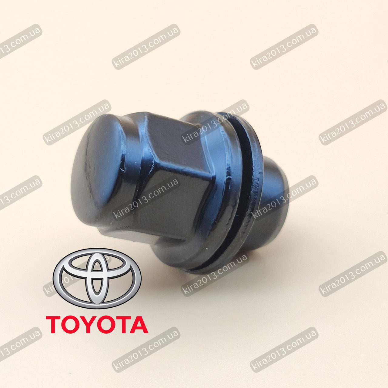 Чёрная колесная гайка с плоской шайбой Тойота. Гайка с пресс-шайбой для ...