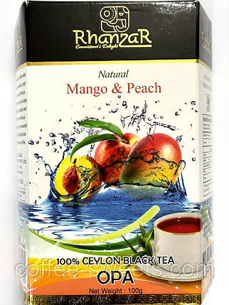 Чай чорний Rhanzar Mango&Peach OPA манго та персик 100 г, фото 1