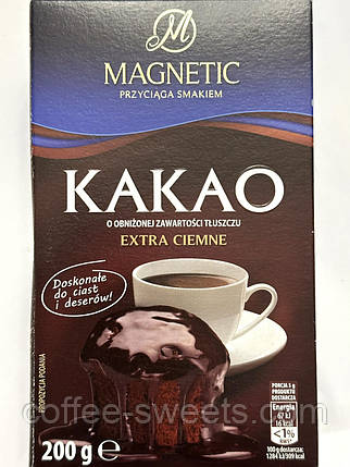 Какао порошок Magnetic cacao extra ciemne 200 g, фото 1