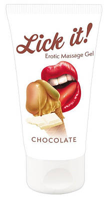 Веганський масажний гель на водній основі з ароматом і смаком білого шоколаду Lick-it 50 мл Talla