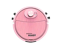 Робот-пилосос акумуляторний SWEEPING ROBOT потужний для сухого прибирання, автоматичний Рожевий