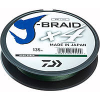 Шнур Daiwa J-Braid X4E 0,07mm-135m Dark green 12741-007