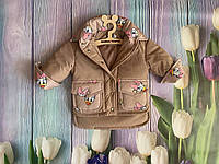 Демисезонная куртка-рубашка для девочки бежевая Duck 86