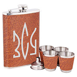 Фляга ЗСУ + чотири стаканчики + лійка 9 oz у подарунковому наборі LG-044K4