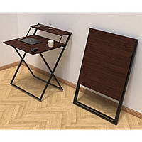 Стол-трансформер Компакт 2, раскладной стол, письменный стол, стол с полкой, стол с металлом ЛОФТ Венге